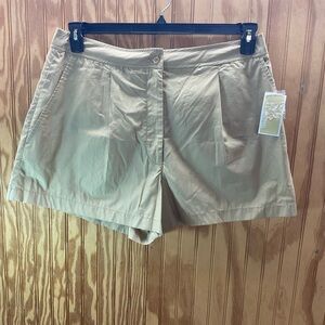 Michael Kors Tan Shorts with Flat-Front Design